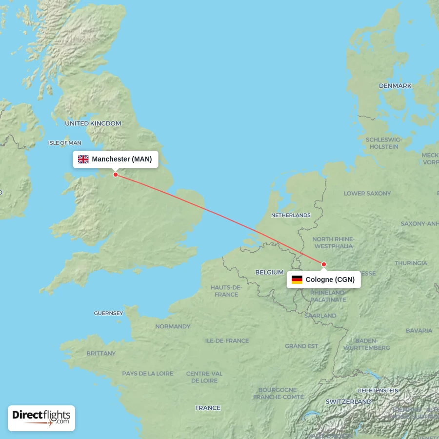 MAN - CGN route map