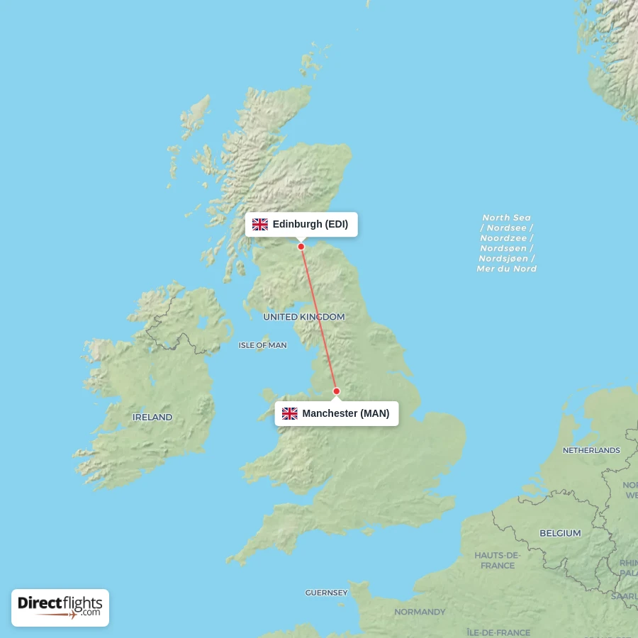 MAN - EDI route map