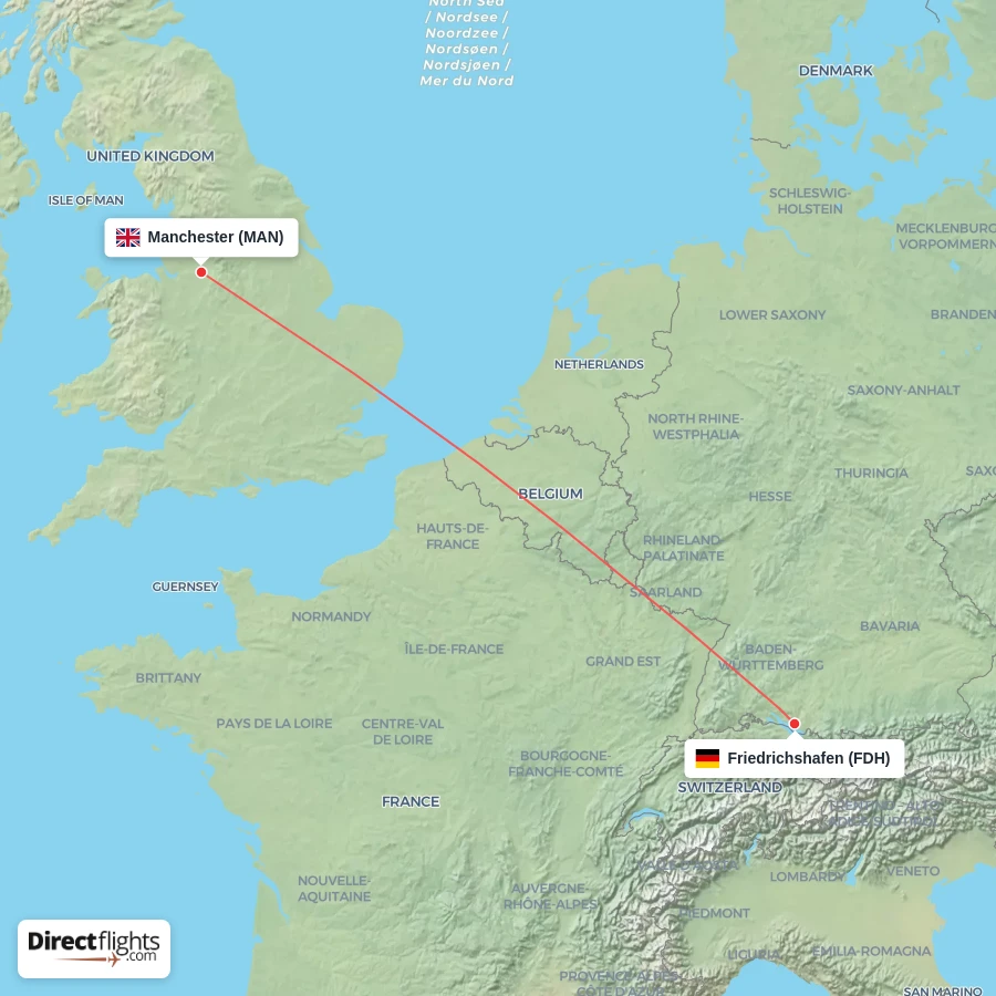 MAN - FDH route map