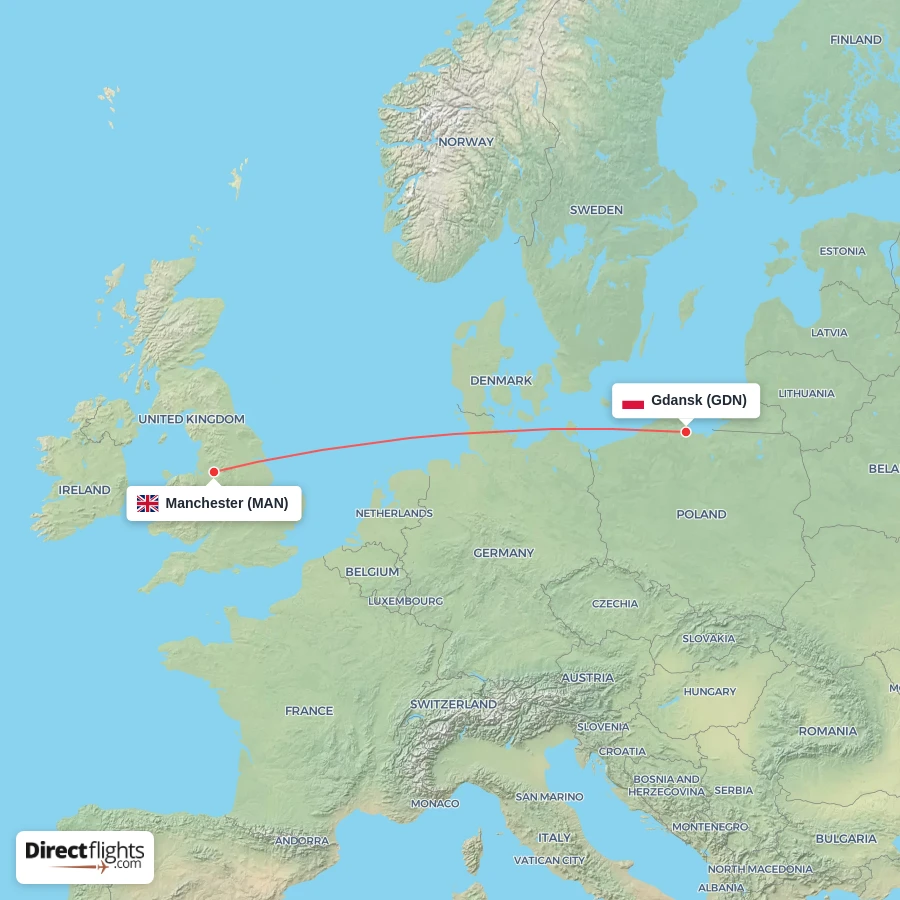 MAN - GDN route map