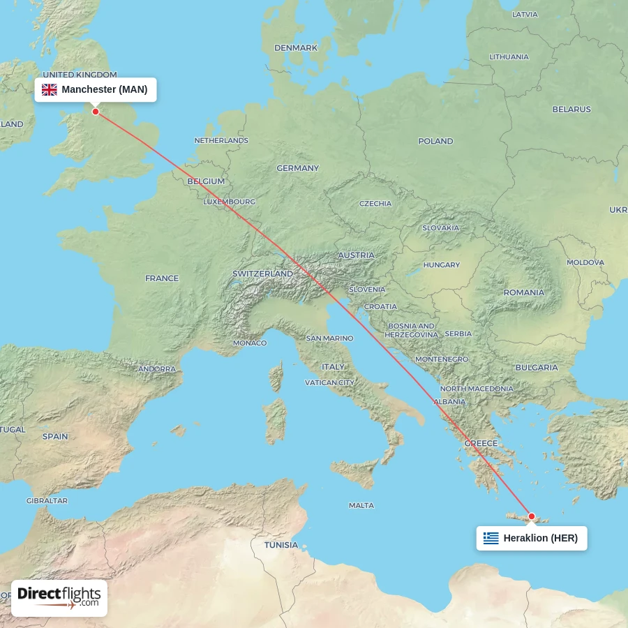 MAN - HER route map