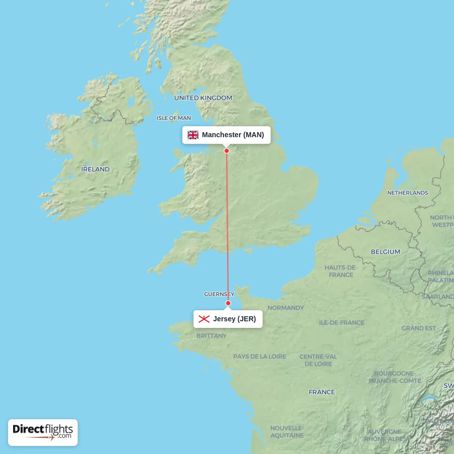 MAN - JER route map