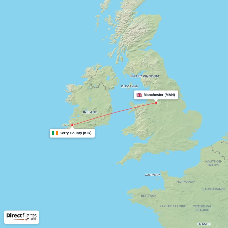MAN - KIR route map