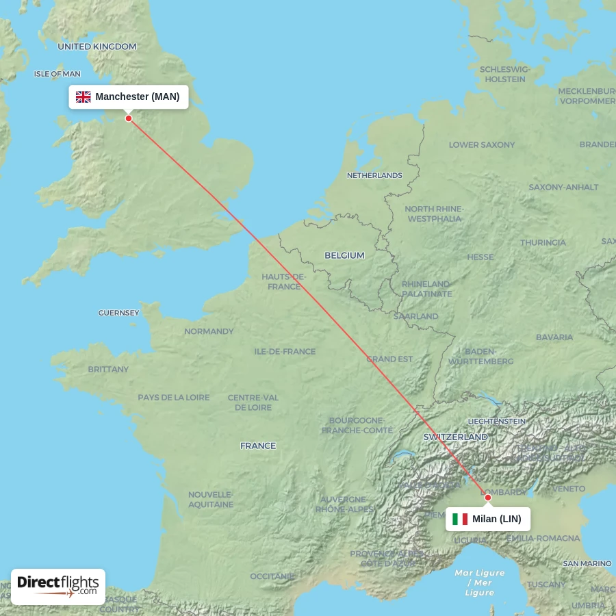 MAN - LIN route map