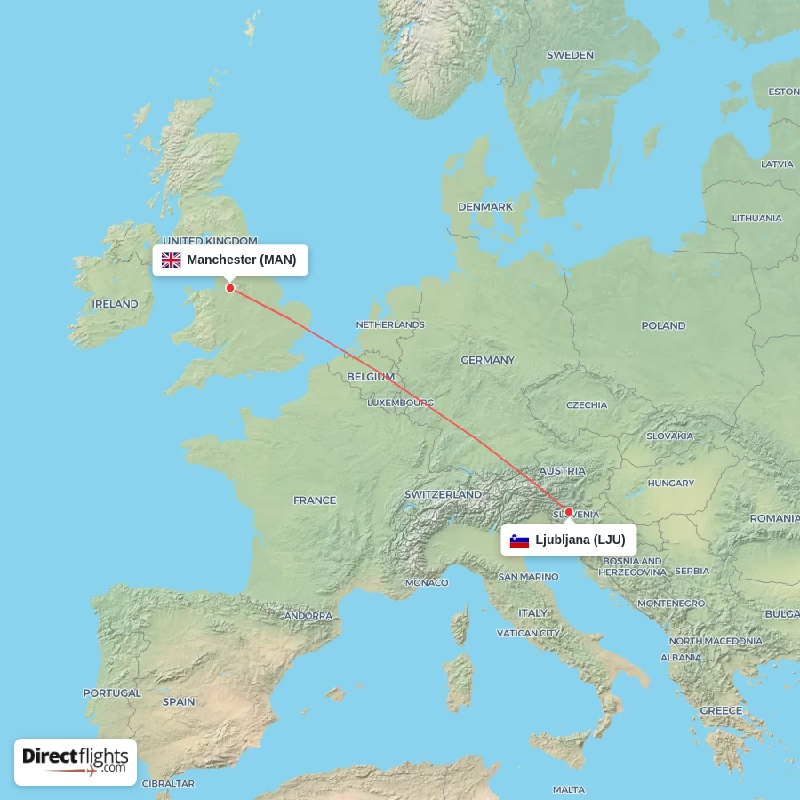 MAN - LJU route map