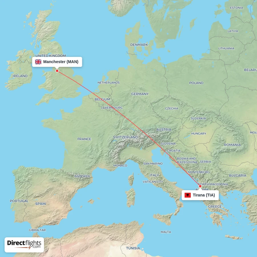 MAN - TIA route map