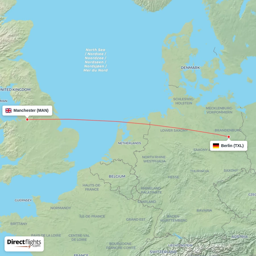 MAN - TXL route map