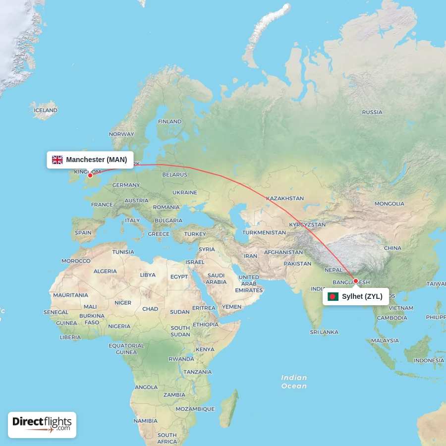 MAN - ZYL route map
