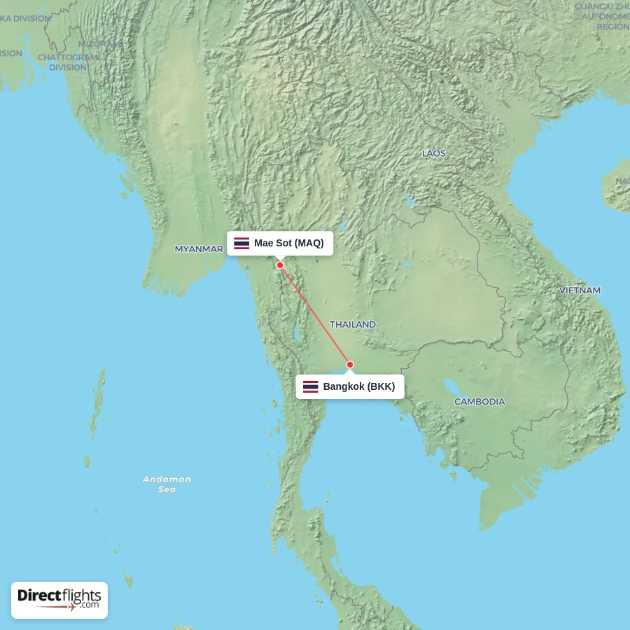 MAQ - BKK route map