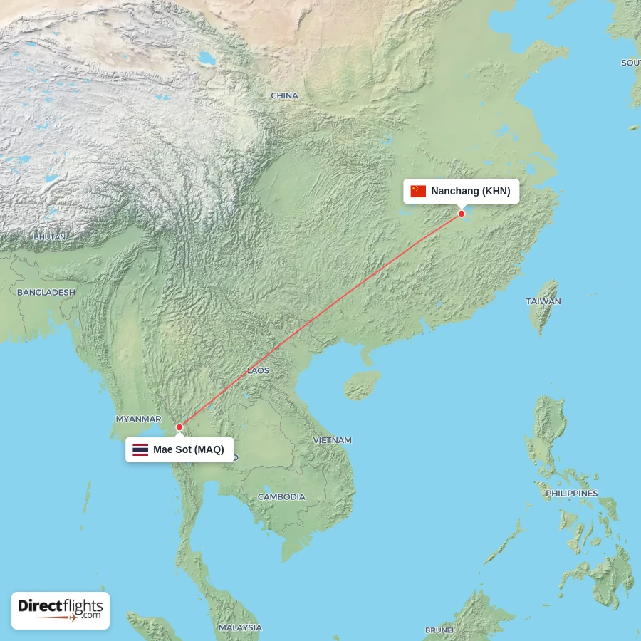 MAQ - KHN route map
