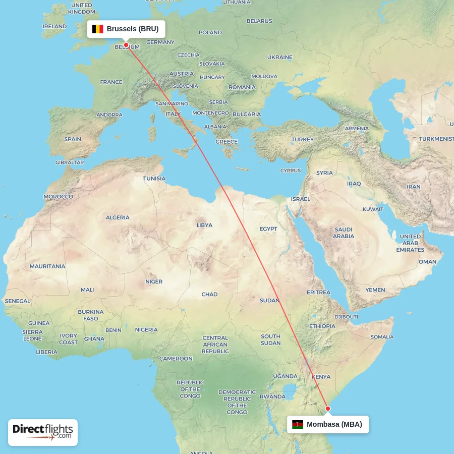 MBA - BRU route map