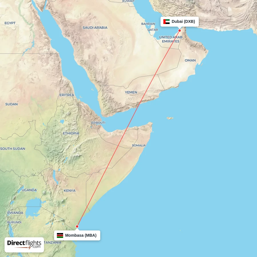 MBA - DXB route map