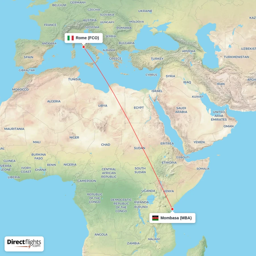 MBA - FCO route map
