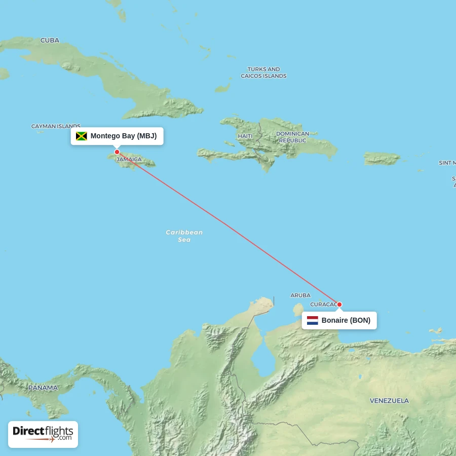 MBJ - BON route map