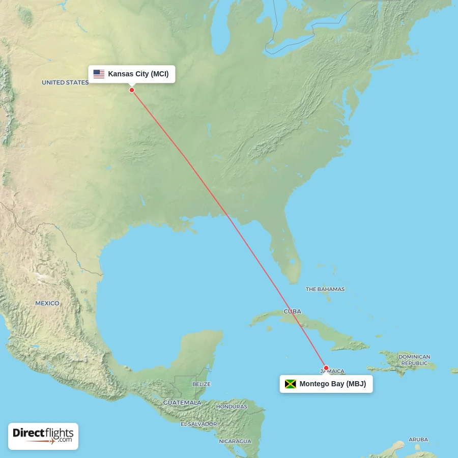 MBJ - MCI route map