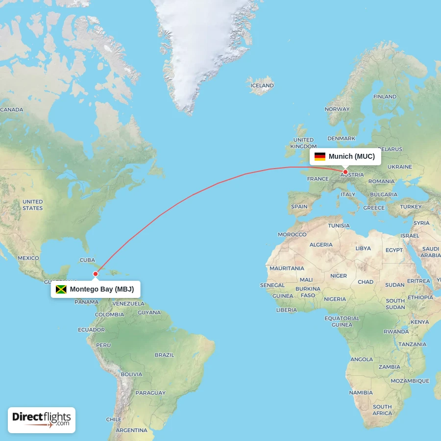 MBJ - MUC route map
