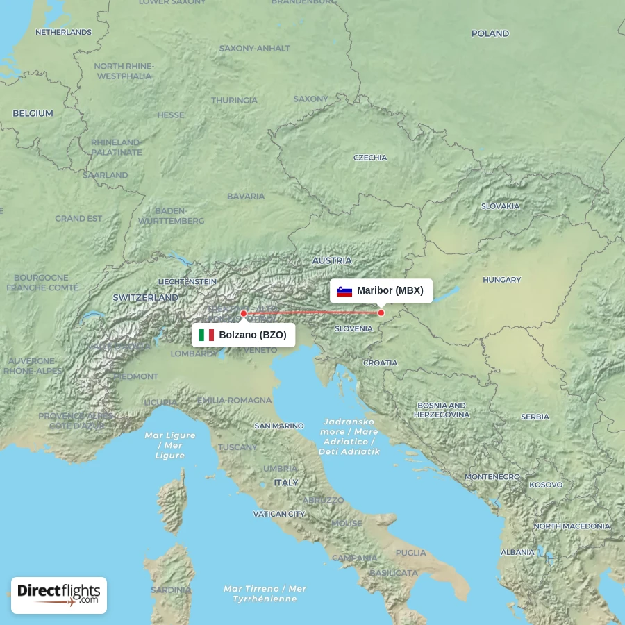 MBX - BZO route map