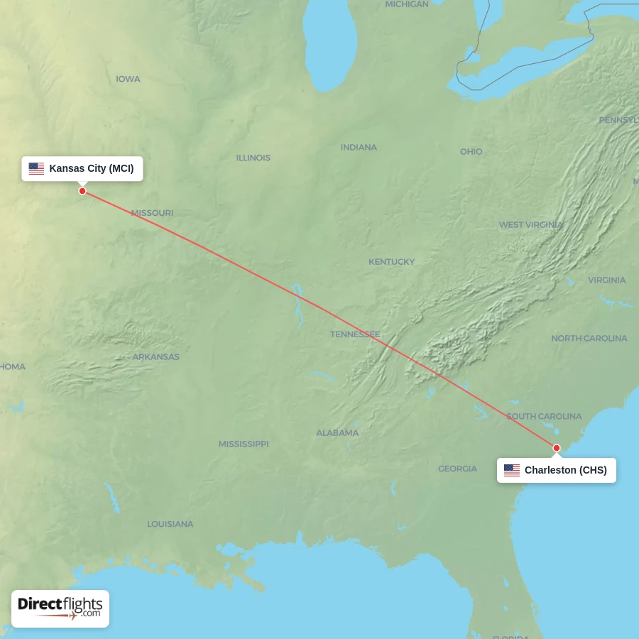 MCI - CHS route map