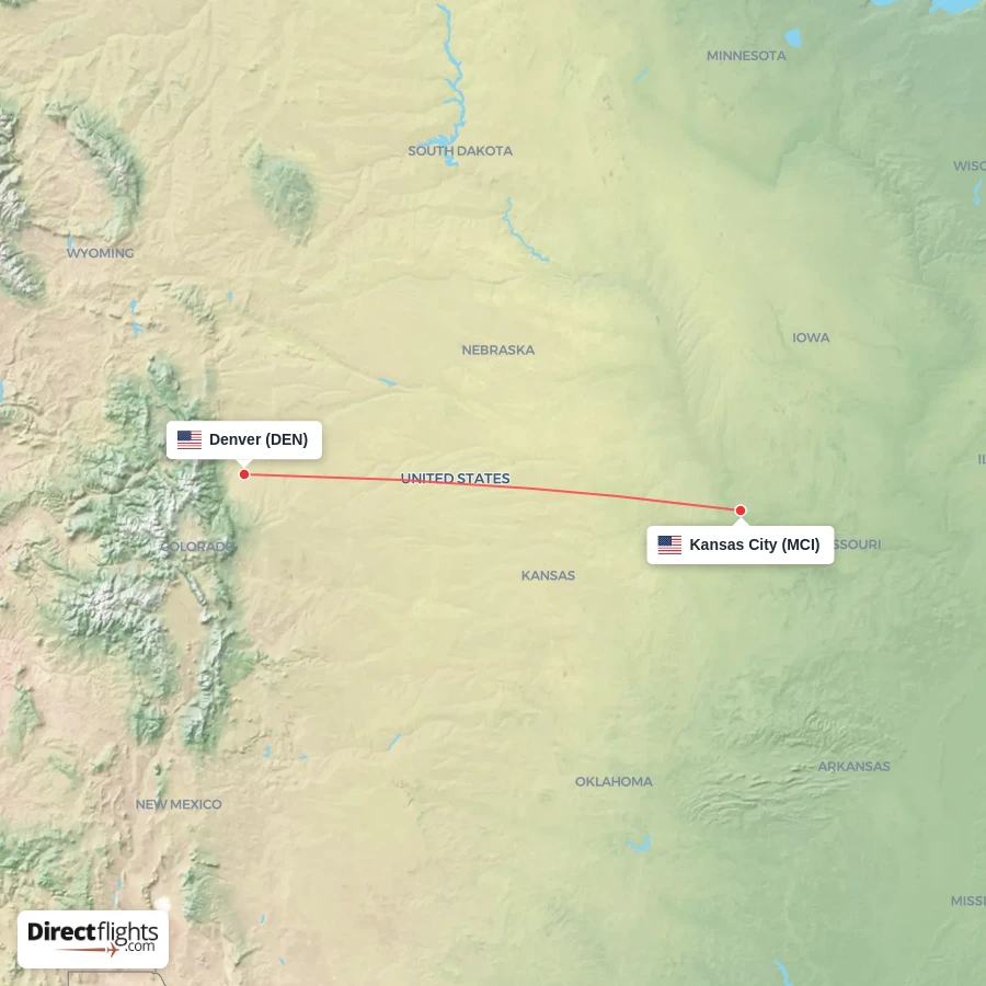 MCI - DEN route map