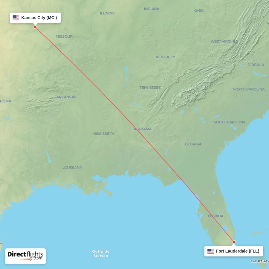 MCI - FLL route map