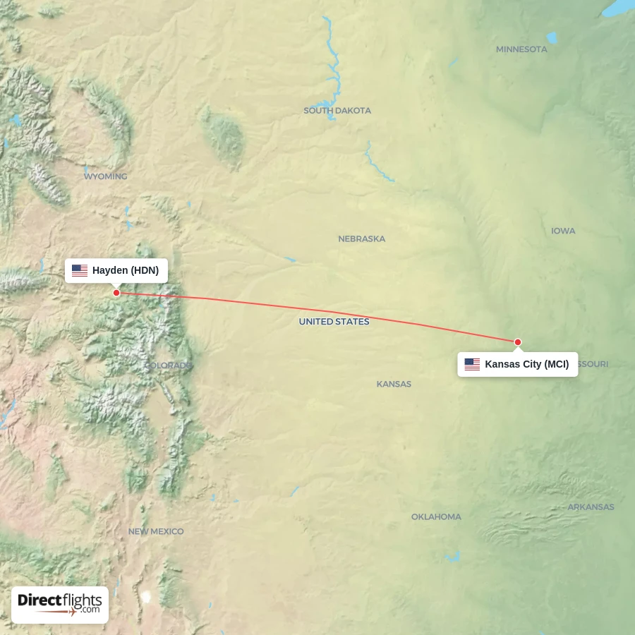 MCI - HDN route map