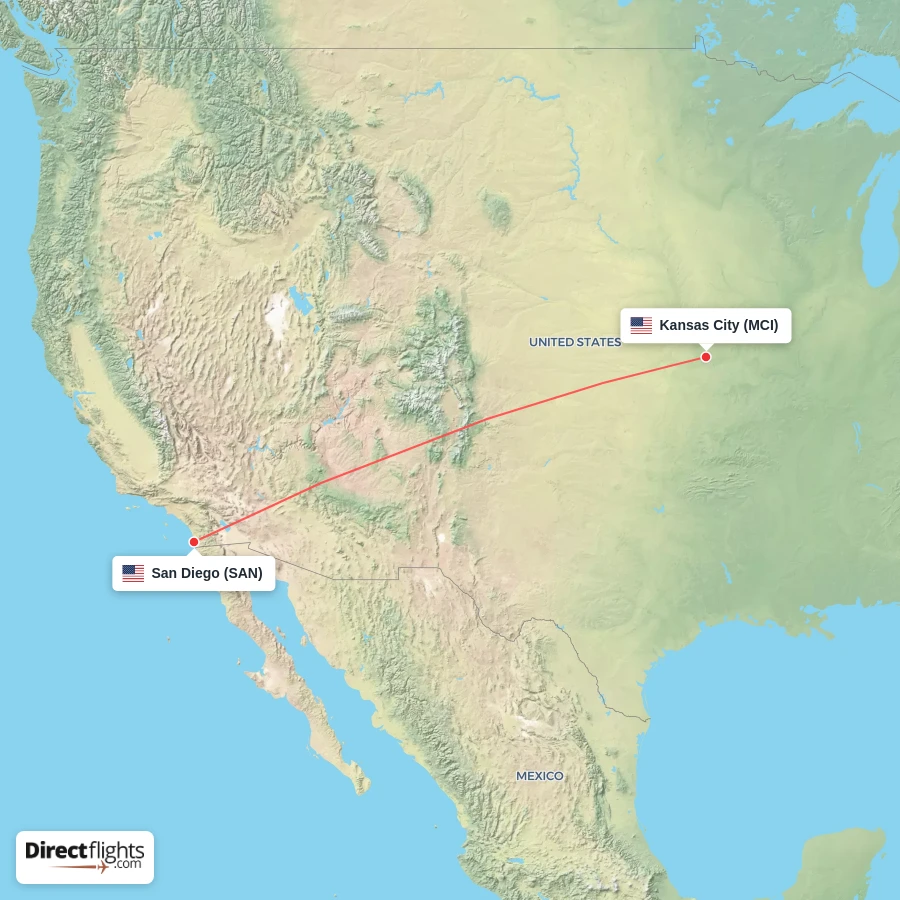 MCI - SAN route map