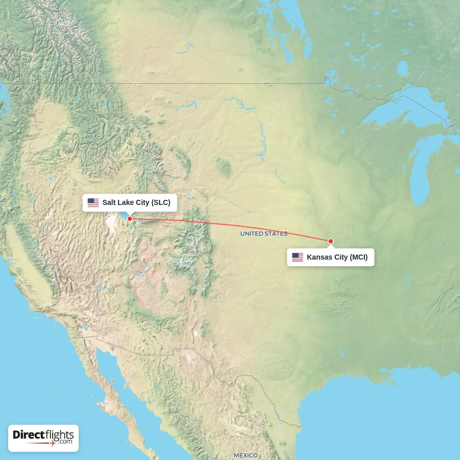 MCI - SLC route map