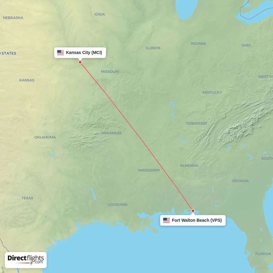 MCI - VPS route map