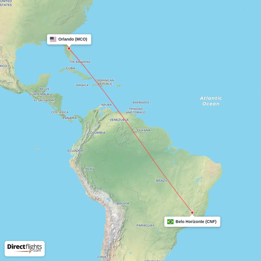 MCO - CNF route map
