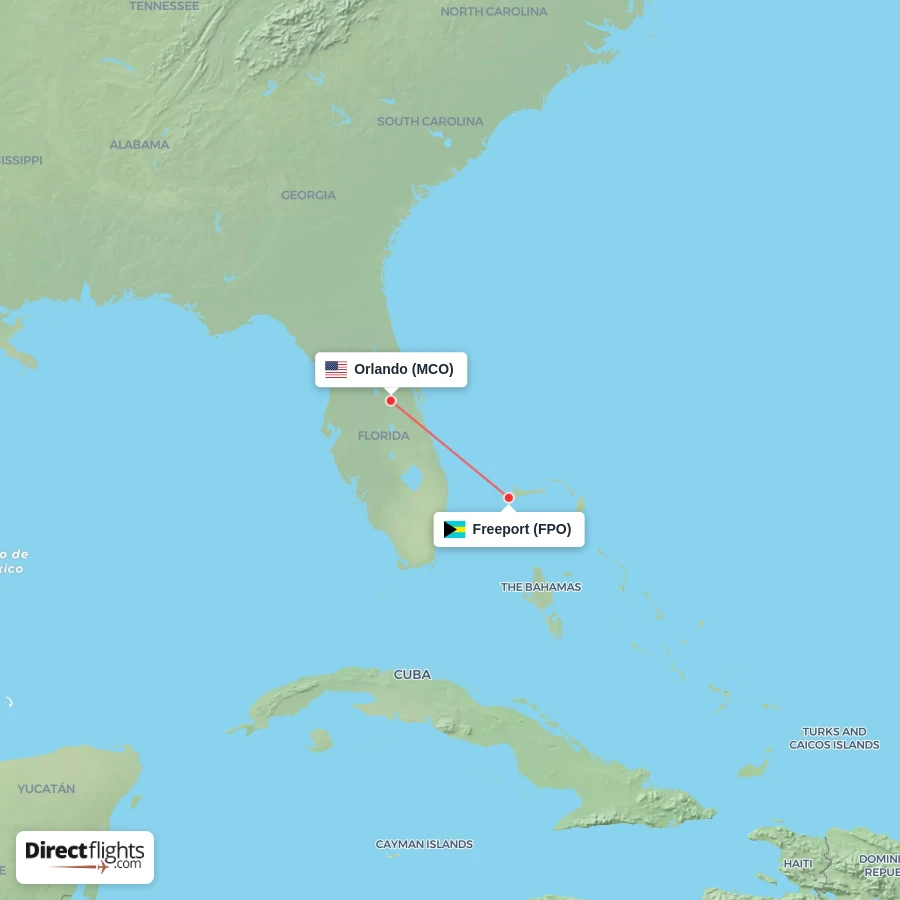 MCO - FPO route map