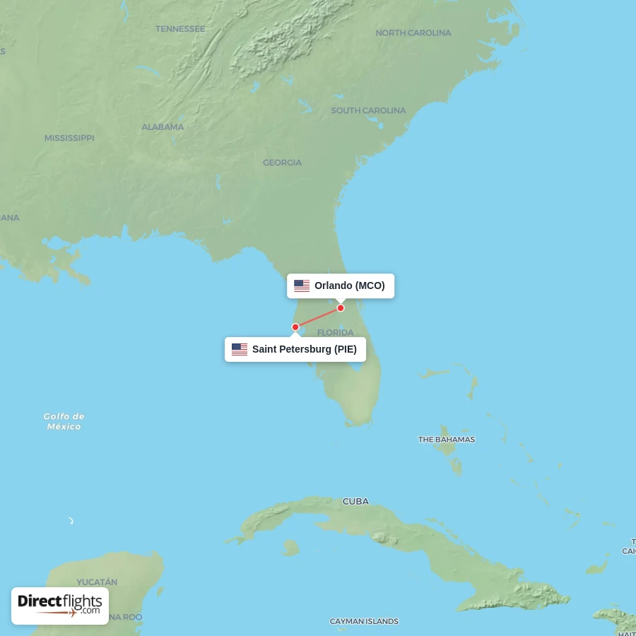 MCO - PIE route map