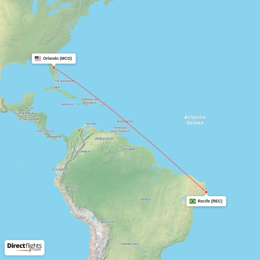 MCO - REC route map