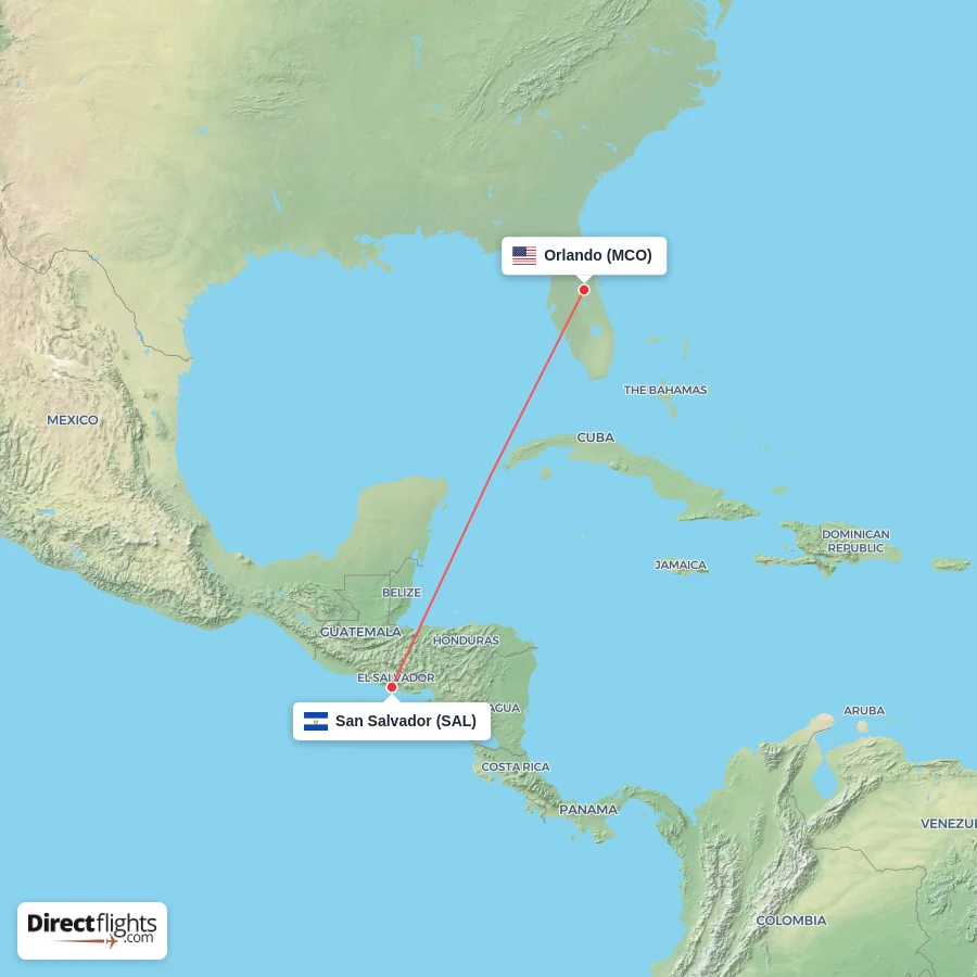 MCO - SAL route map