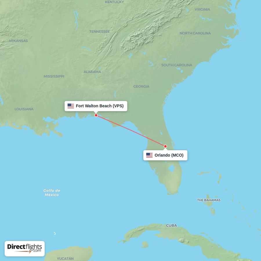 MCO - VPS route map