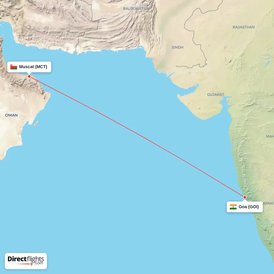 MCT - GOI route map