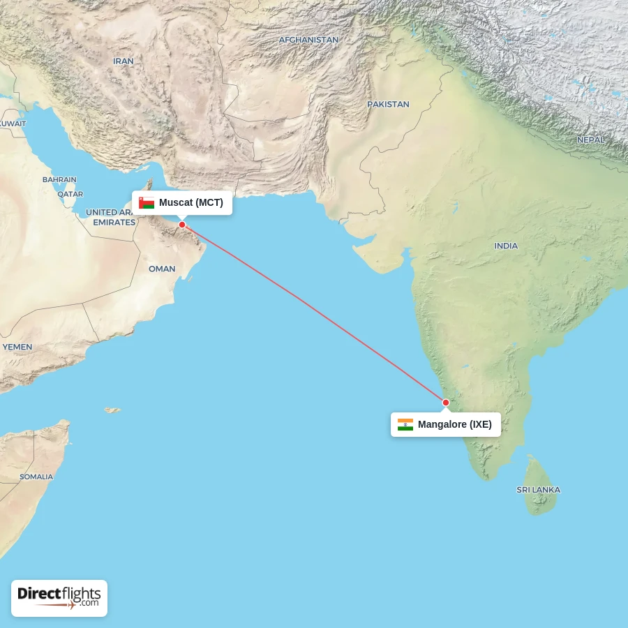 MCT - IXE route map