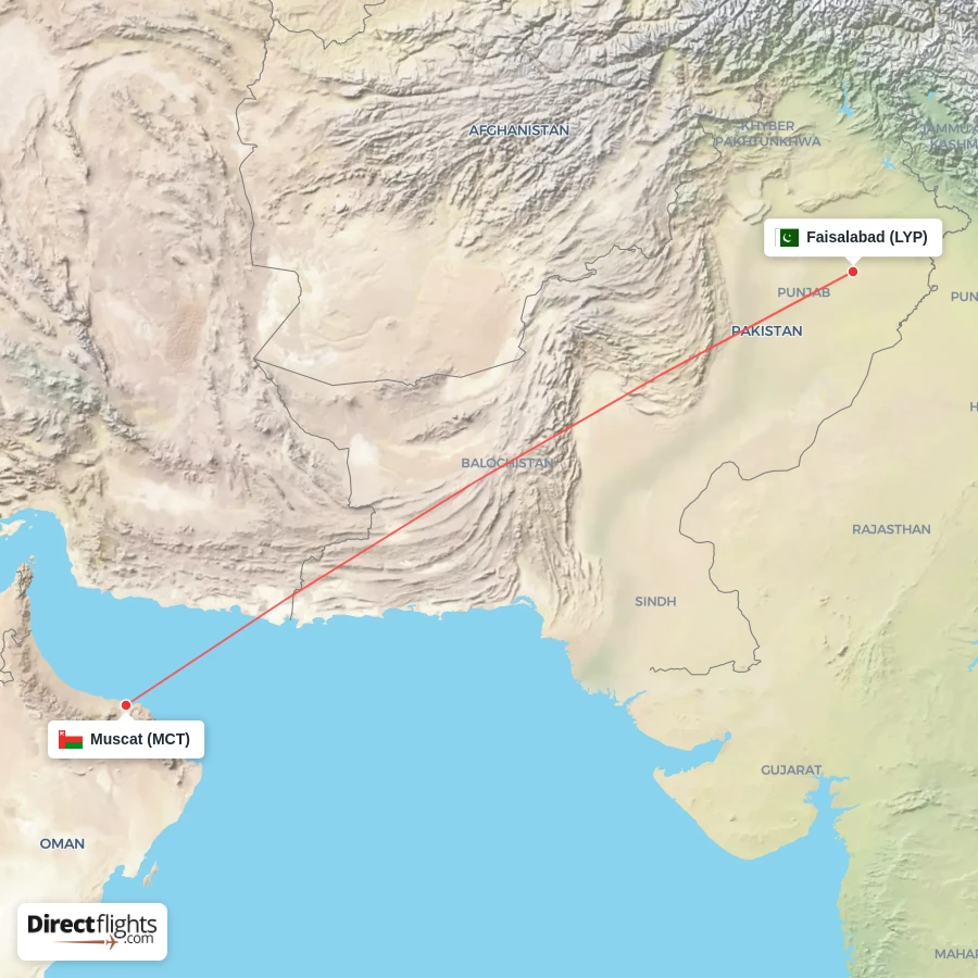 MCT - LYP route map