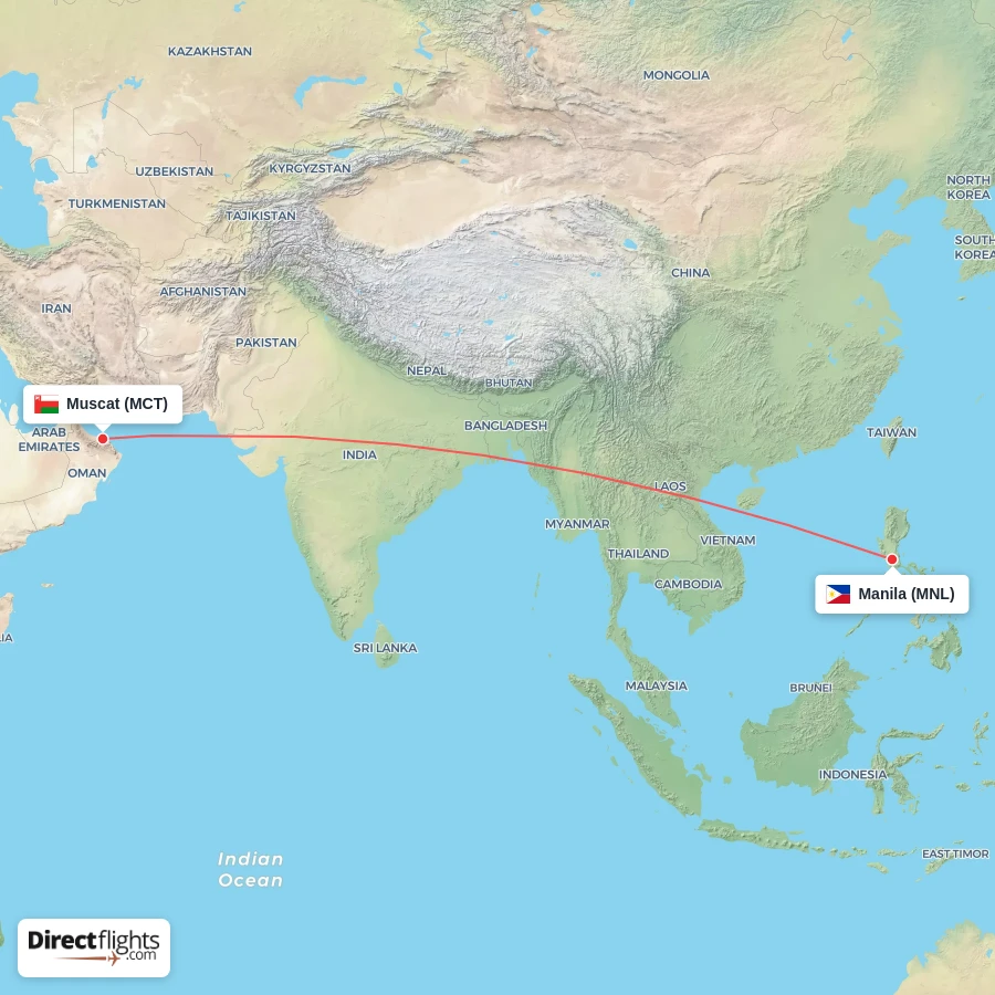 MCT - MNL route map