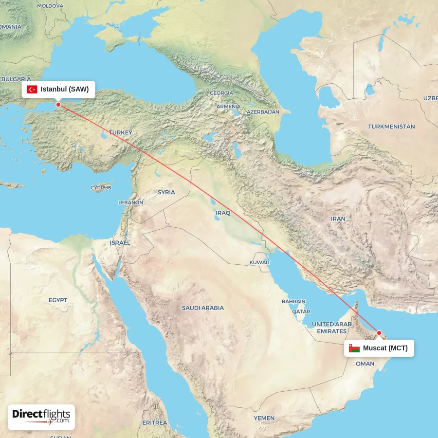 MCT - SAW route map