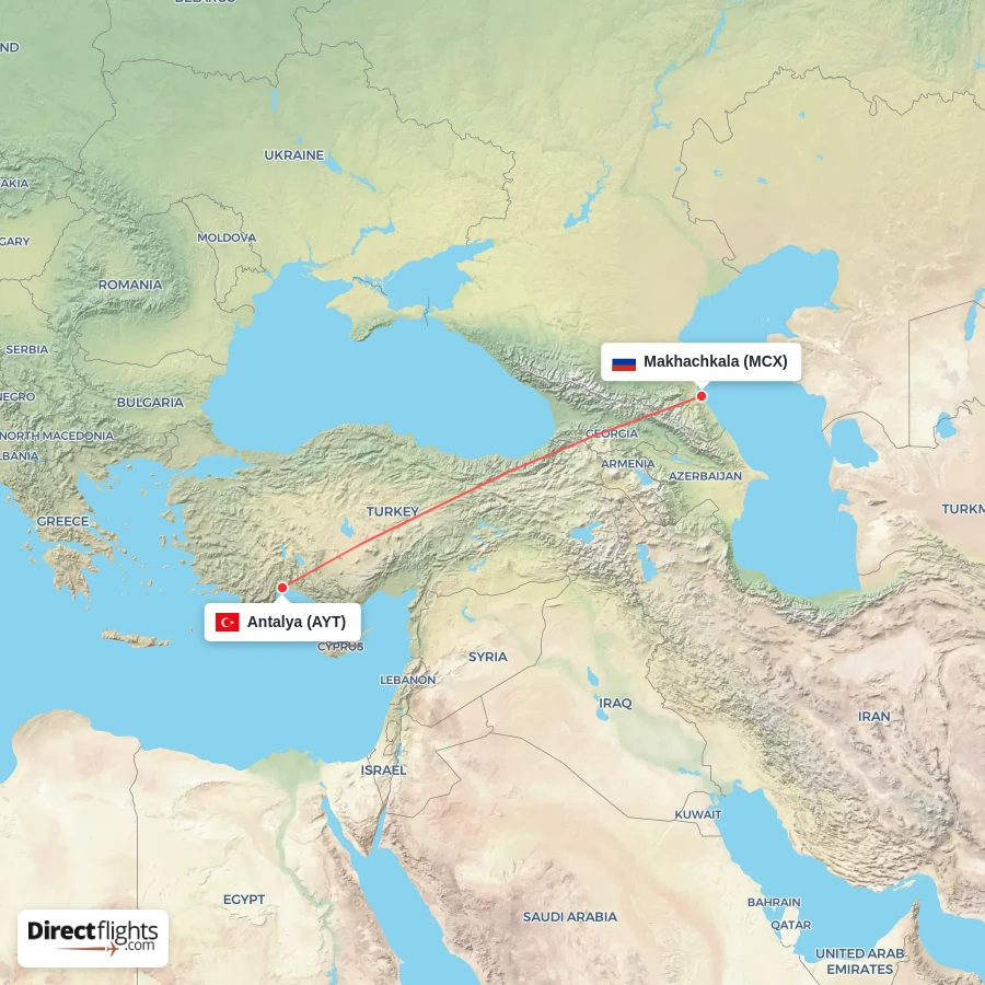 MCX - AYT route map