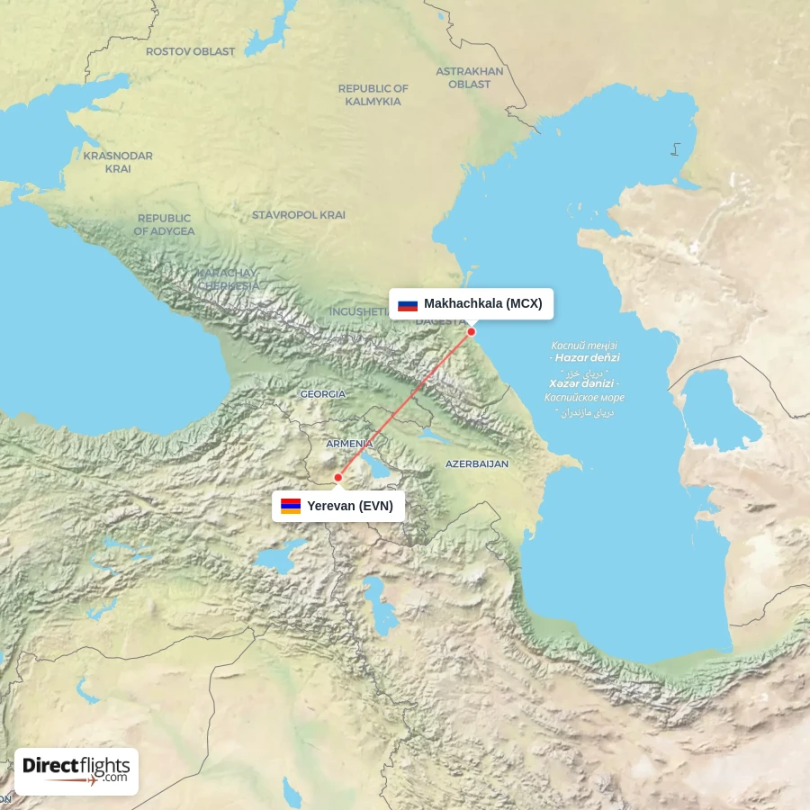 MCX - EVN route map