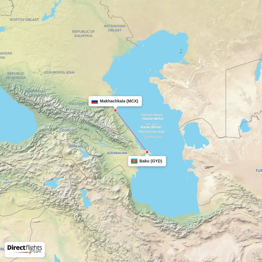 MCX - GYD route map