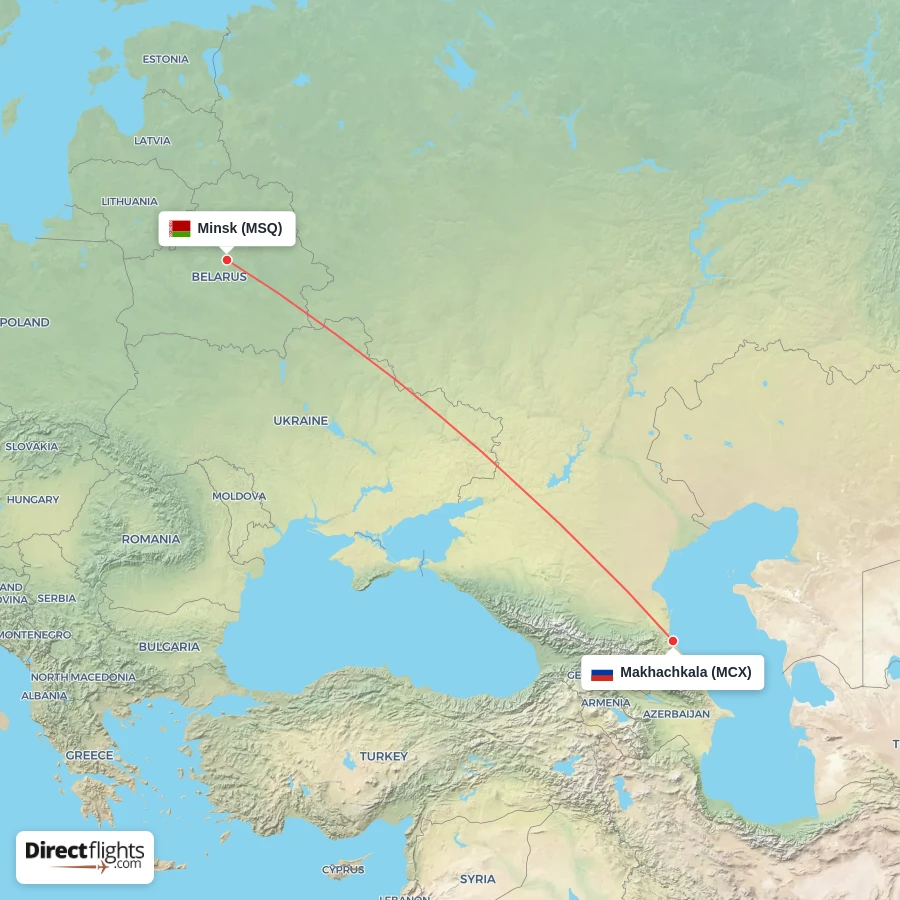 MCX - MSQ route map