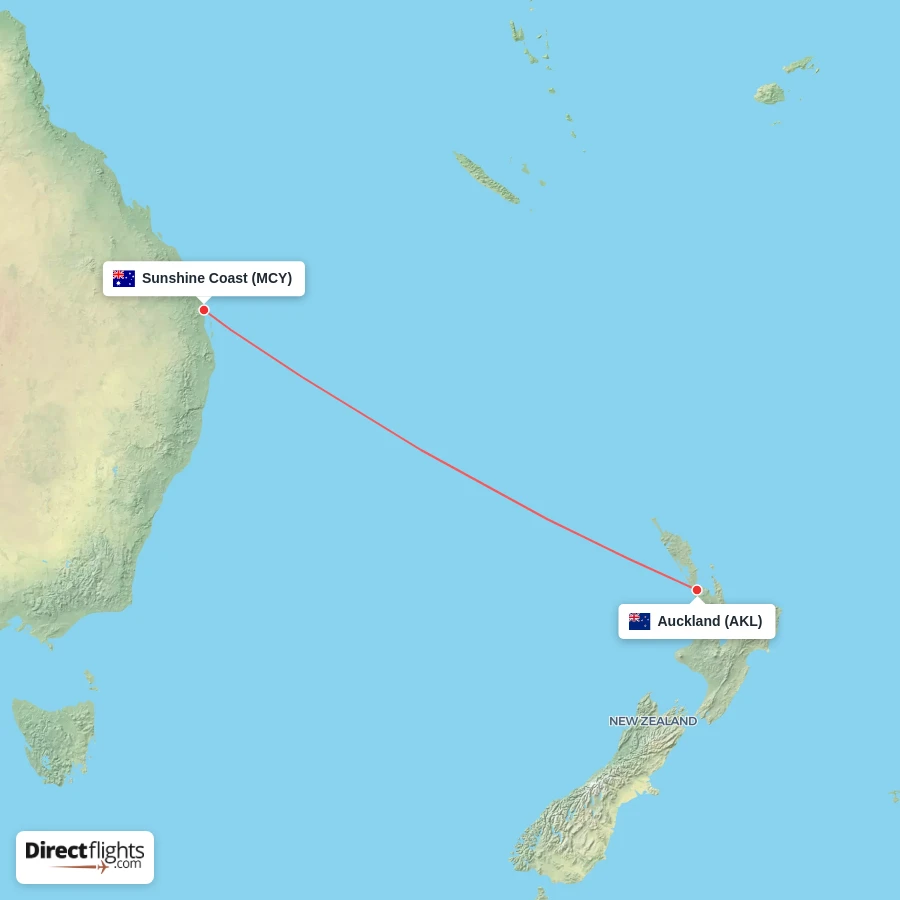 MCY - AKL route map