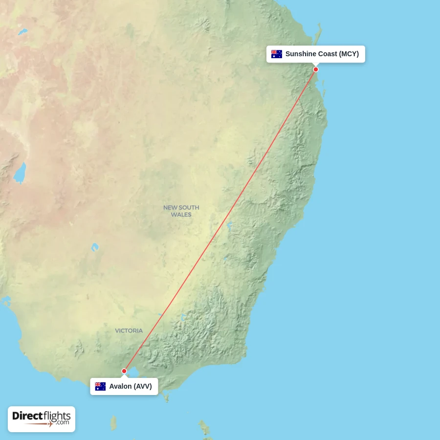 MCY - AVV route map
