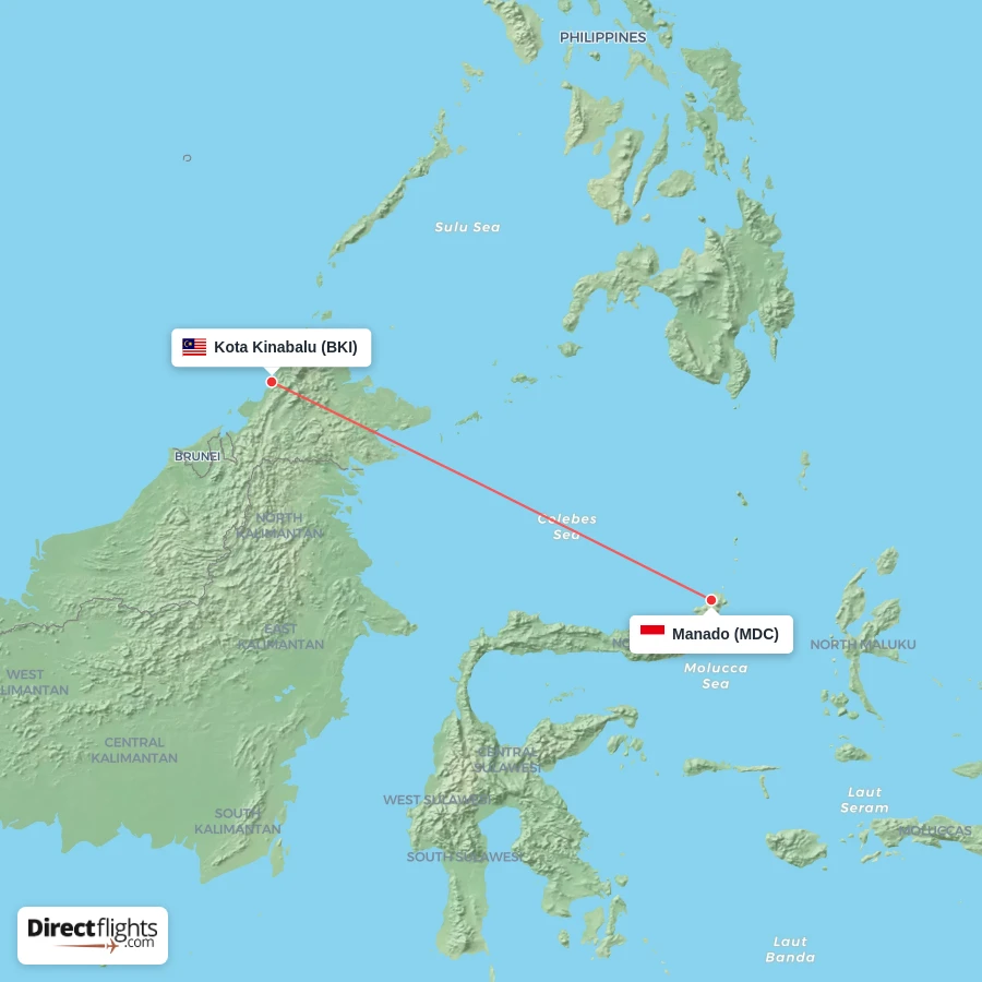 MDC - BKI route map
