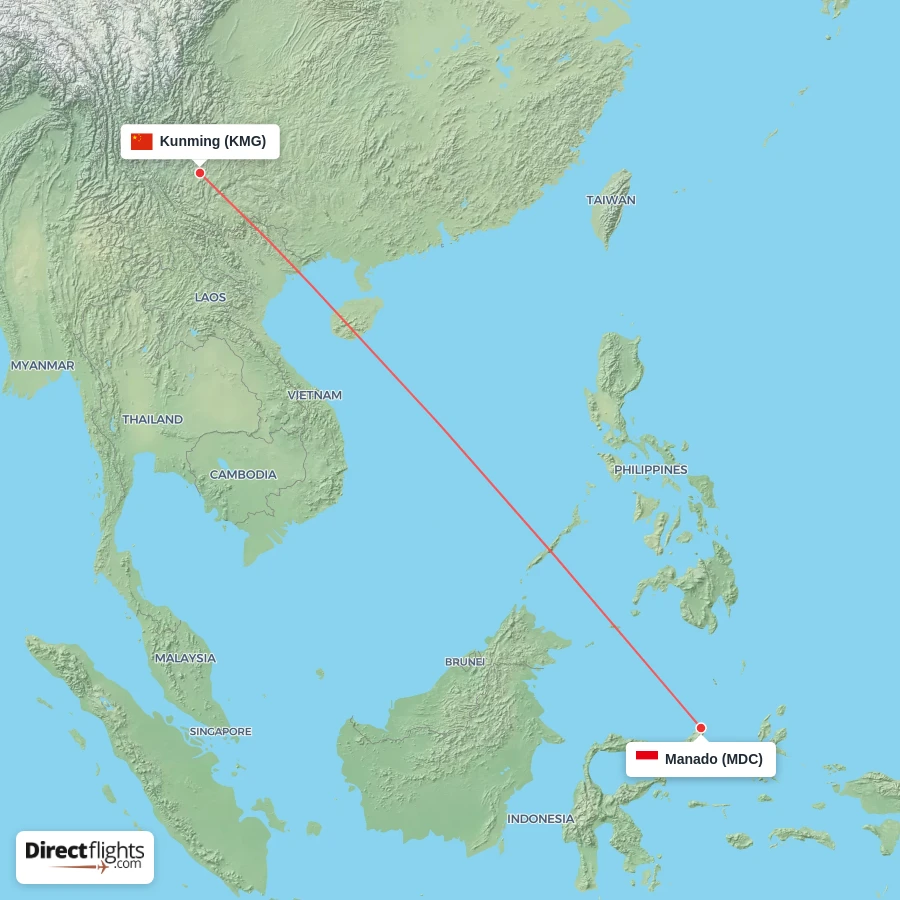 MDC - KMG route map