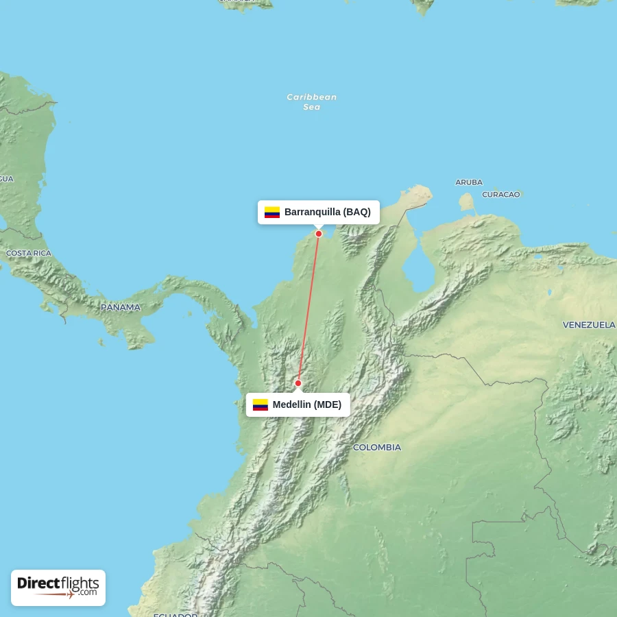 MDE - BAQ route map