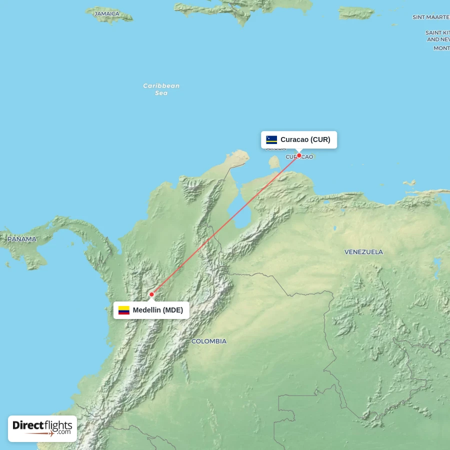 MDE - CUR route map