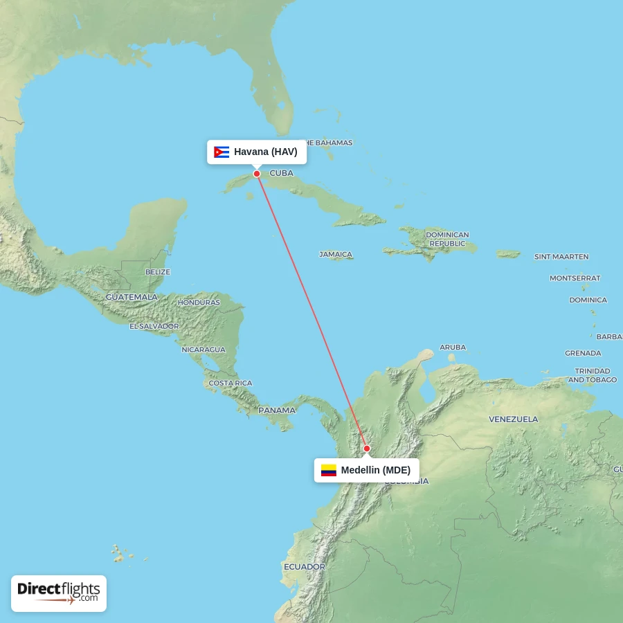 MDE - HAV route map